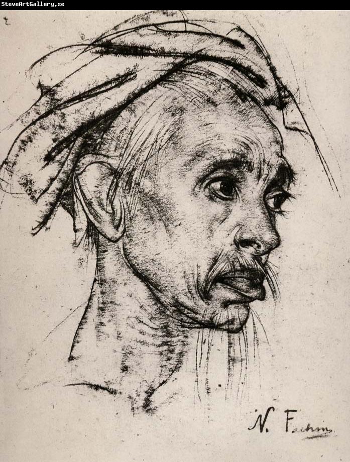 Nikolay Fechin Head portrait of old man